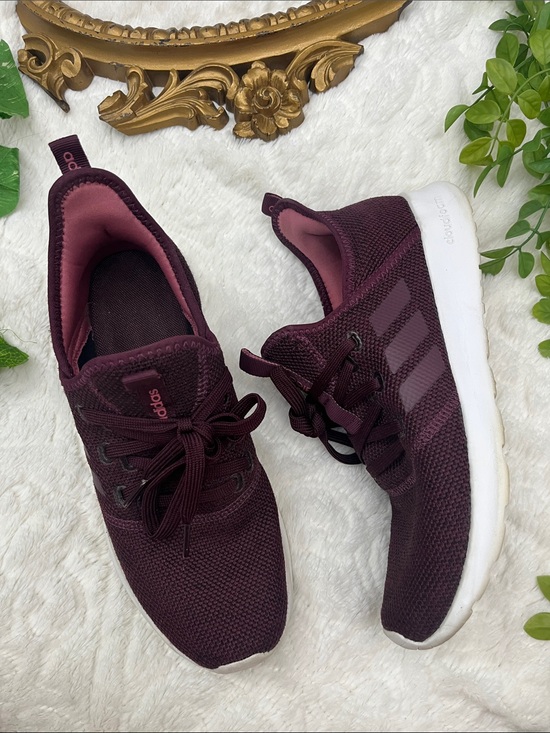 adidas Shoes - adidas Women’s Burgundy Knit Sneakers with White Sole